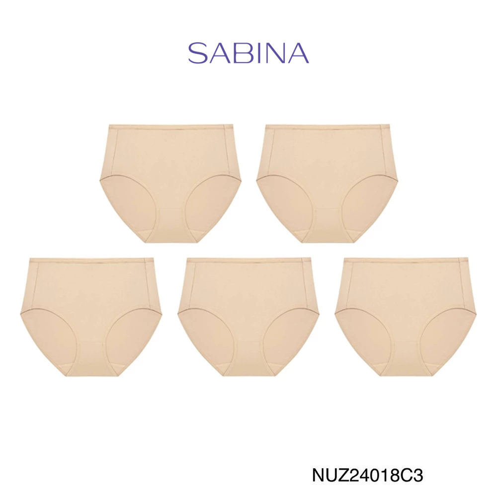 Sabina กางเกงชั้นใน (Set 5 ชิ้น) Microfiber Everyday Series กางเกงในทรงเอวสูง รหัส NUZ24018C3 - สีเนื้อเข้ม