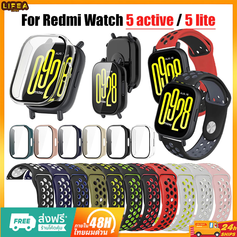 【เคส+สาย】สายนาฬิกาซิลิโคนสําหรับ Redmi Watch 5 Active 5 Lite เคส Smart Watch