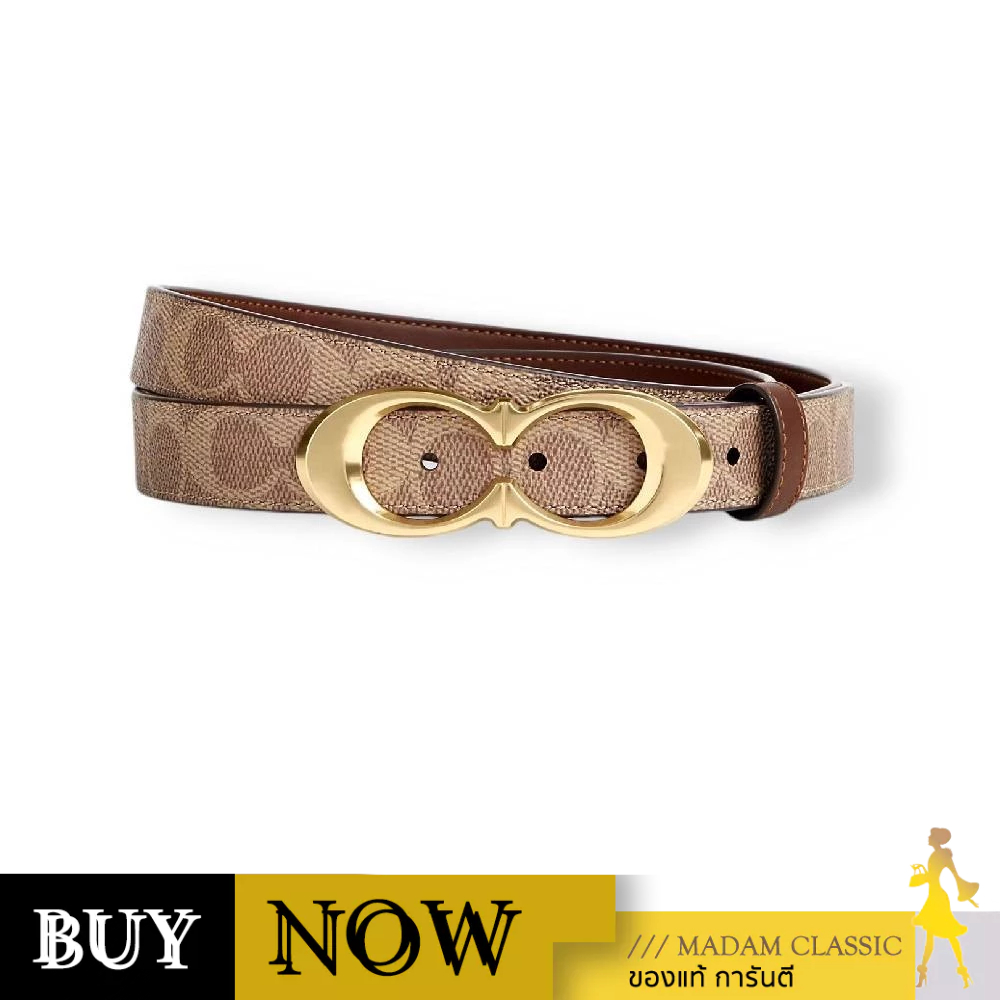 เข็มขัดผู้หญิง COACH CX061 SIGNATURE BUCKLE BELT, 25 MM (IMXHE) BY:Madamclassic