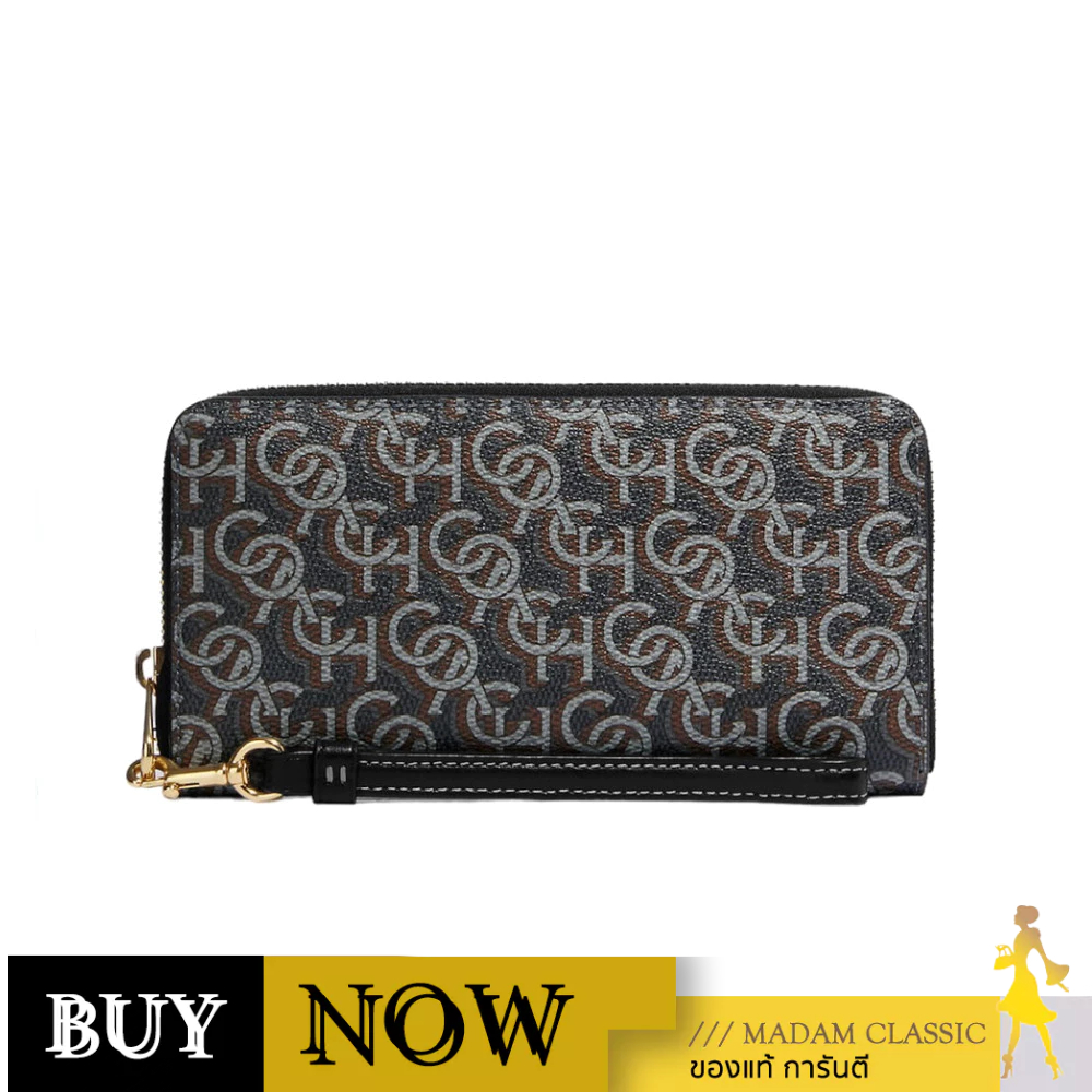 กระเป๋าคล้องมือ COACH CF521 LONG ZIP AROUND WALLET WITH SIGNATURE MONOGRAM PRINT BY:Madamclassic