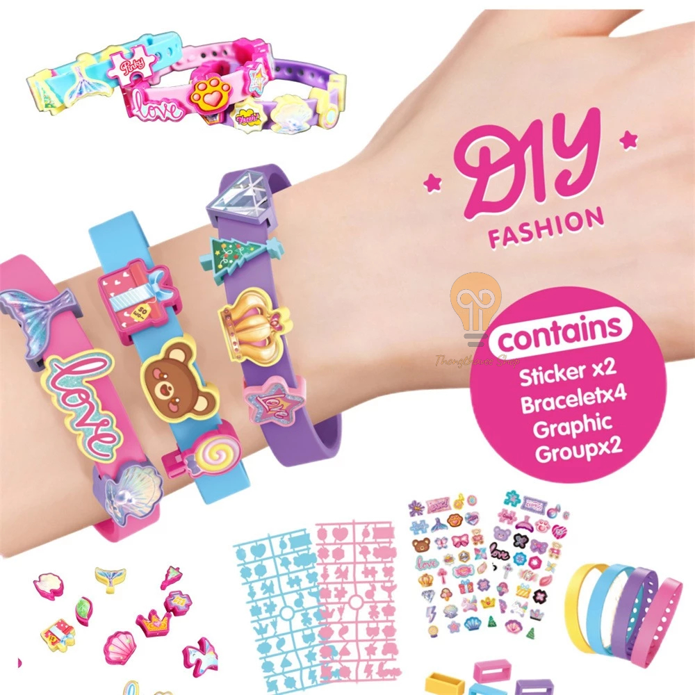 Charm Bracelet ชุด DIY กำไลสร้อยข้อมือลูกปัดปรับสายได้ ของเล่นเพื่อการศึกษา ของเล่นเด็กและบล็อค Handmade