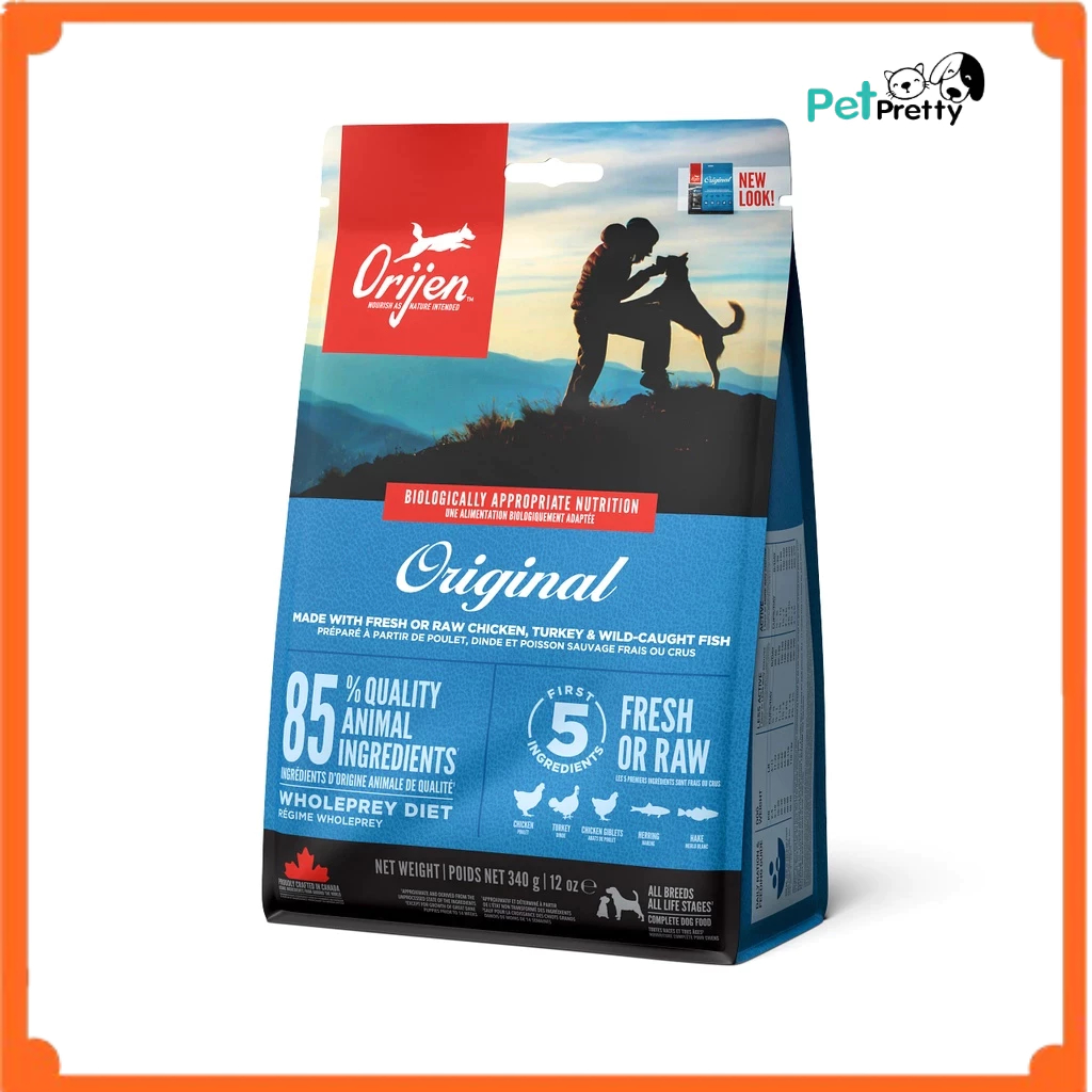 (340 กรัม) Orijen Original adult dog อาหารสุนัข โต สูตรออริจินัล โอริเจน .