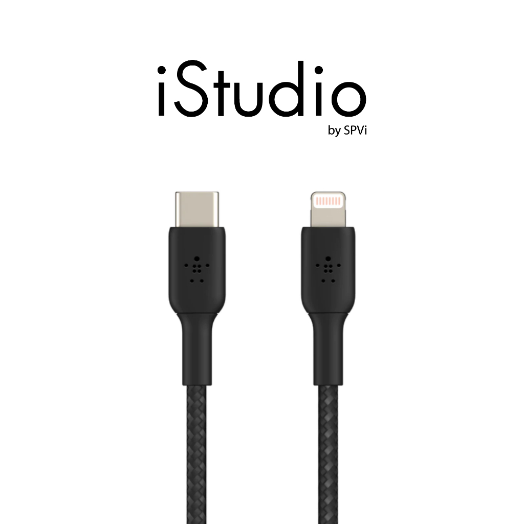 Belkin BOOSTCHARGE Braided USB-C to Lightning Cable (CAA004bt2MBK) สายชาร์จ 2 เมตร – Black