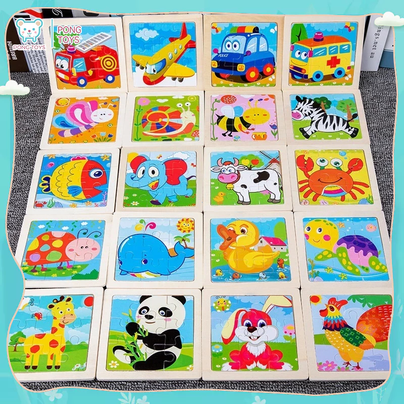 🔥ของเล่นไม้เสริมพัฒนาการ | จิ๊กซอว์สัตว์ 9 ชิ้น✨ เก็บเงินปลายทาง | สัตว์ป่าน่ารัก