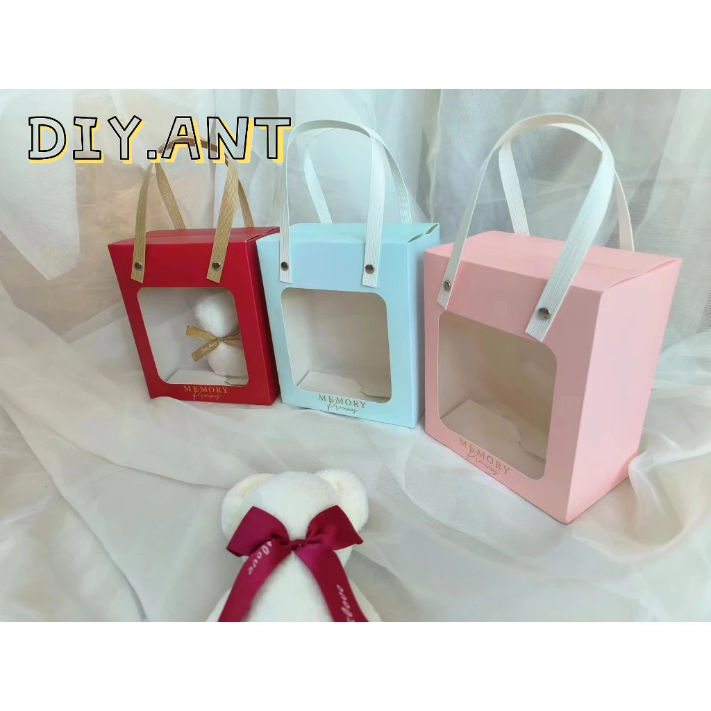 💐DIY💐 ถุงของขวัญ ถุงกระดาษ หน้าใส ใส่ตุ๊กตา ดอกไม้
