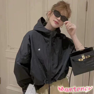 เสื้อแจ็คเก็ตป้องกันแสงแดดหลวมสั้นผู้หญิงเสื้อบางฤดูร้อนเสื้อแจ็คเก็ตคลุมด้วยผ้าอเนกประสงค์-MTY