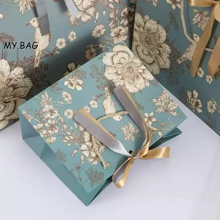 🌷🌷BAG🌷🌷 ถุงกระดาษ bag ถุงพิมพ์ลาย พร้อมโบว์ ลายดอกไม้ มี 4 ขนาด