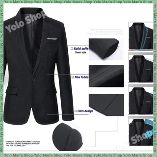 เบลเซอร์ผู้ชาย Men's Blazers เสื้อสูททางการของผู้ชาย สไตล์ลำลองสำหรับธุรกิจ กระชับพอดี