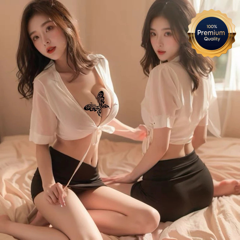 ชุดออฟฟิศ ชุดเลขา ชุดนอนเซ็กซี่ รุ่น เสื้อผูกหน้า A088 A1635 เกรดพรีเมี่ยมแท้ พร้อมส่ง YUYIE888