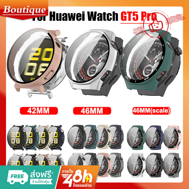 สำหรับ Huawei Watch GT5 Pro 46mm Case PC Full Cover + กระจกนิรภัย GT5Pro 42 มม.ปลอกแข็งอุปกรณ์เสริมนาฬิกาอัจฉริยะ