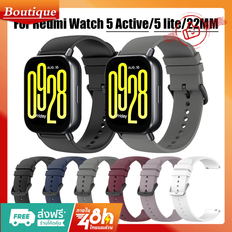 สายนาฬิกาซิลิโคนสําหรับ Xiaomi Redmi Watch 5 Active/Lite สายคล้องคอสําหรับ Redmi Watch 5 Active 22MM