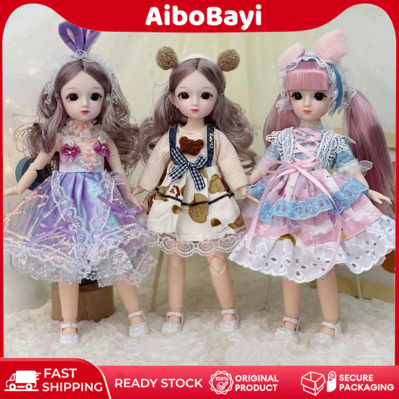 【COD】30cm ของเล่นเด็กตุ๊กตา BJD แต่งตัวได้ มี13ข้อต่อ ขนาด/ตุ๊กตาสูง 30 ซม. ของเล่นเด็ก ตุ๊กตา