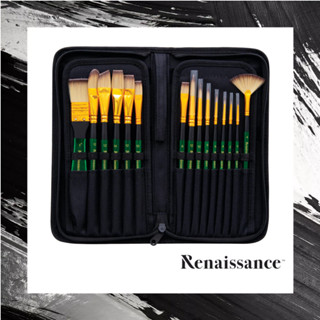 Renaissance (เรนาซองซ์) ชุดพู่กัน พู่กันสีน้ำ 15 ชิ้น พร้อมก…