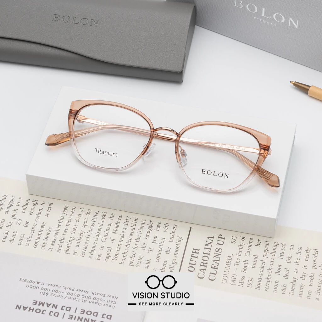 แว่นสายตา BOLON รุ่น Madrid BA6023 B29 Transparent Brown / Rose Gold