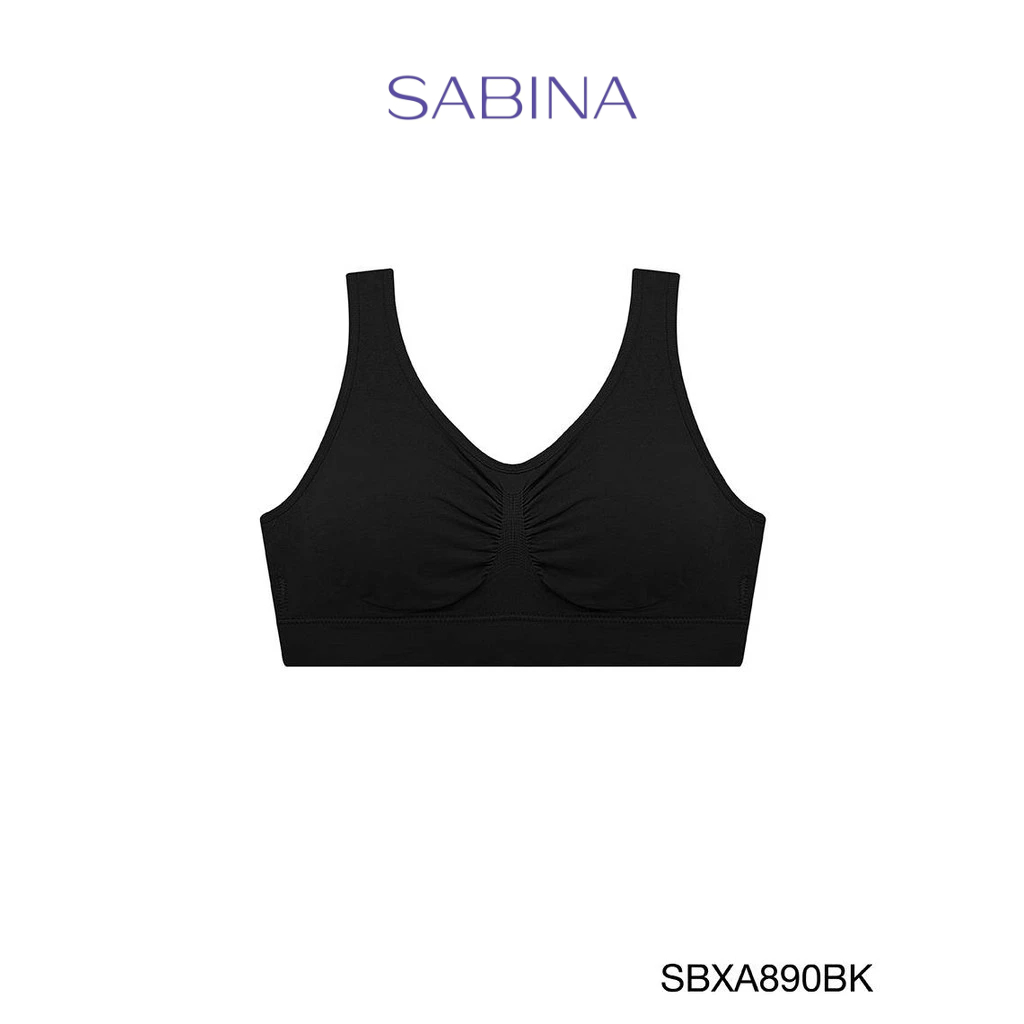 [Online Exclusive]  Sabina เสื้อชั้นใน ไม่มีโครง รุ่น Habpy Lady รหัส SBXA890BK สีดำ
