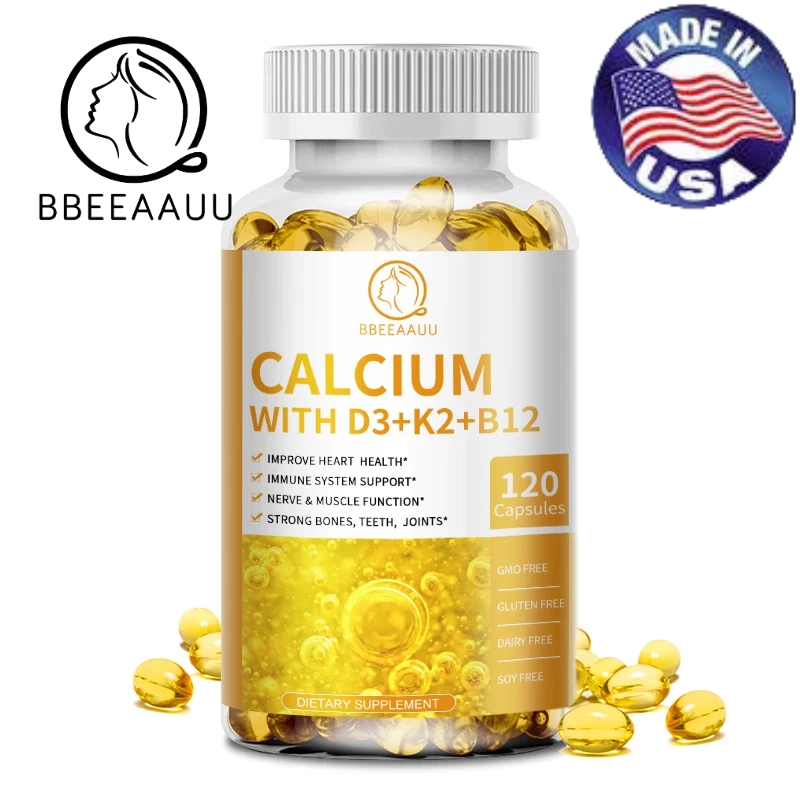 BBEEAAUU Calcium แคลเซียม + D3 + K2 + B12 แคปซูล , Vitamin วิตามิน D3,วิตามิน K2,วิตามิน B12,เสริมภู