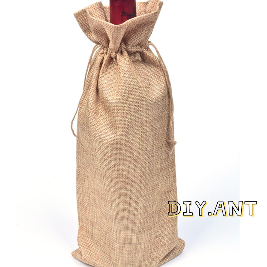 💐DIY💐ถุงผ้า หูรูด ทรงขวด ใส่ขวด ผ้าลินิน - รูปที่ 3