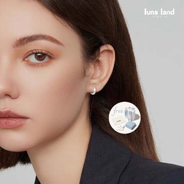 ต่างหูเงินสเตอร์ลิง 999 ประดับเพชร CZ สำหรับผู้หญิง ต่างหูสุดเทรนด์เรียบง่าย ต่างหูไฮเอนด์