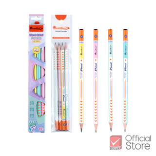 Quantum ดินสอ ดินสอดำ HB No.QP9404 สีพาสเทล จำนวน 4 แท่ง และ…