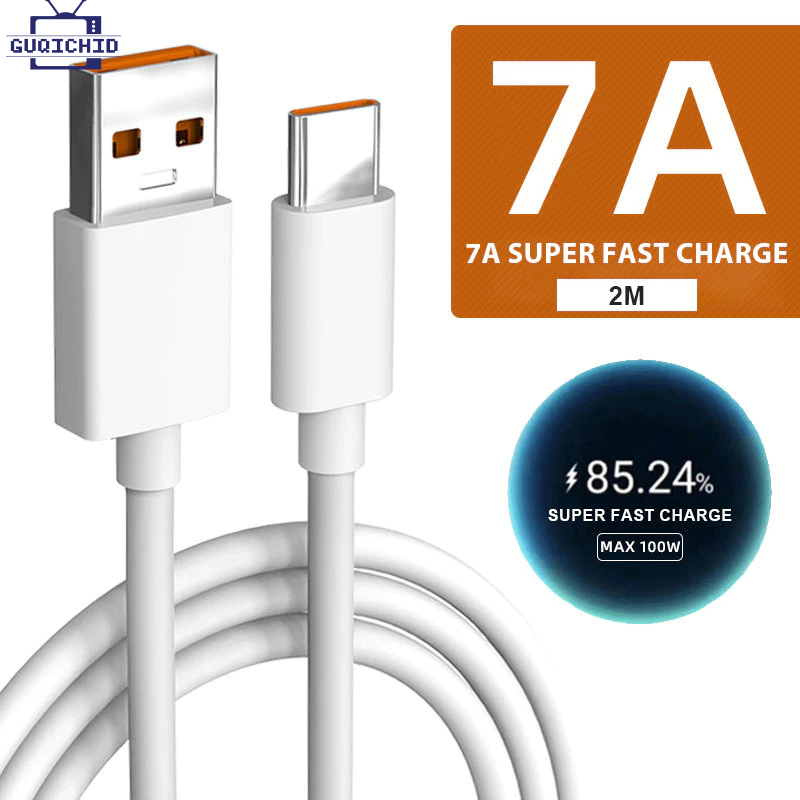 สายชาร์จ Type-C ชาร์จเร็ว สำหรับ ชาร์จด่วน สายชาร์จแบบแฟลช Super Fast Charging 7A สายเคเบิลข้อมูล Type-C สำหรับ