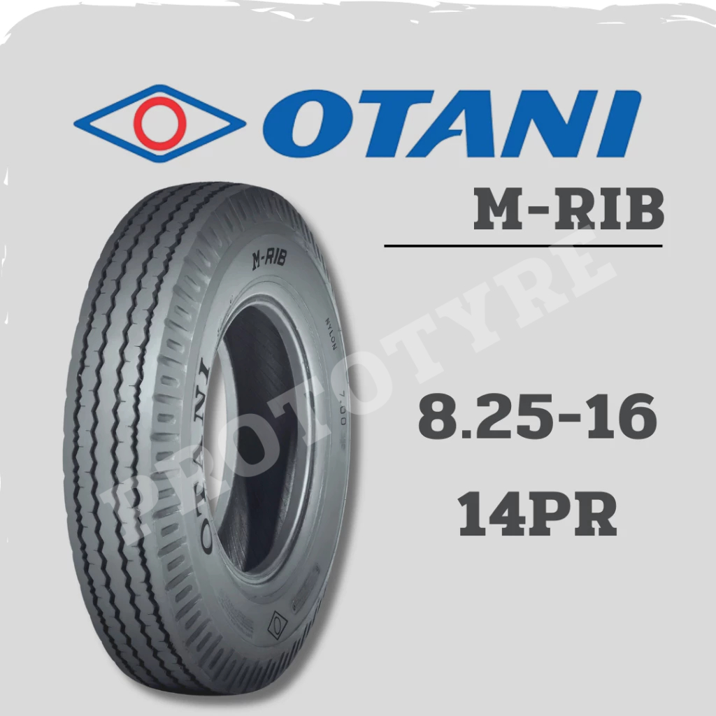 ยางรถบรรทุกผ้าใบ 8.25-16 14PR ยี่ห้อ OTANI รุ่น M-RIB ล้อหน้า