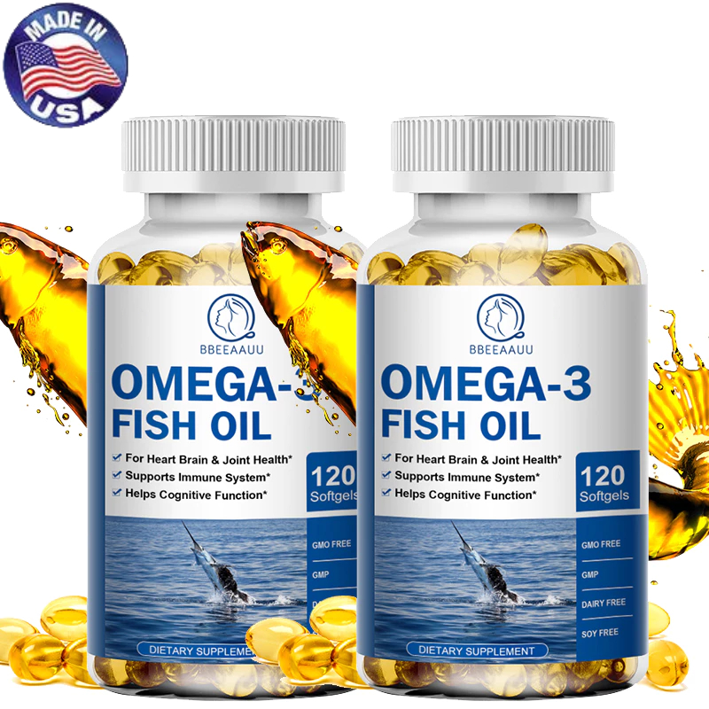 BBEEAAUU Fish Oil  240 แคปซูล โอเมก้า-3 | - ทางเลือกที่ดีต่อสุขภาพหัวใจและสมอง เสริมสร้างภูมิคุ้มกัน และทำให้ข้อต่อยืดหย