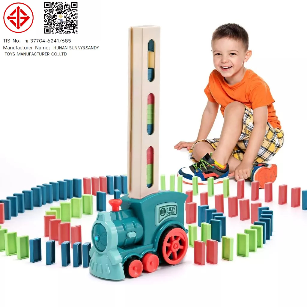 รถไฟตั้งโดมิโน่อัตโนมัติ รถของเล่น รถไฟของเล่น