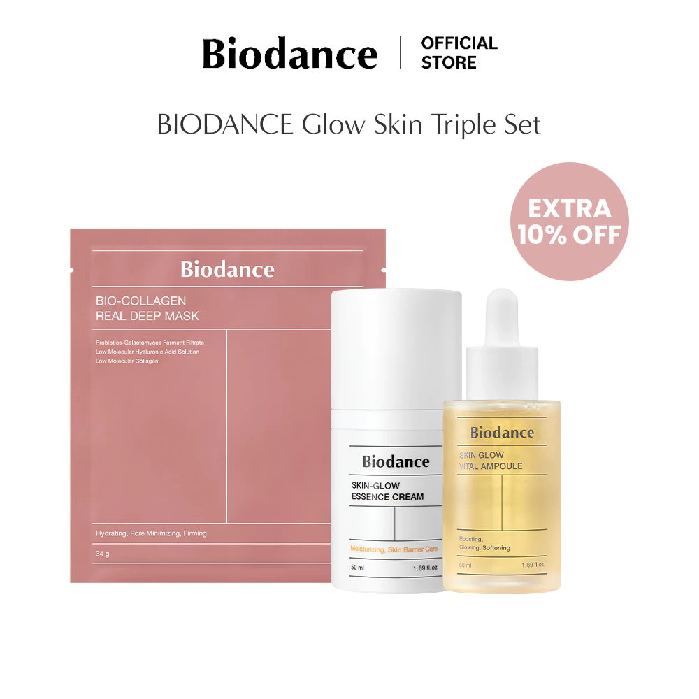 BIODANCE Glow Skin Triple Set (Mask/Cream/Ampoule)
