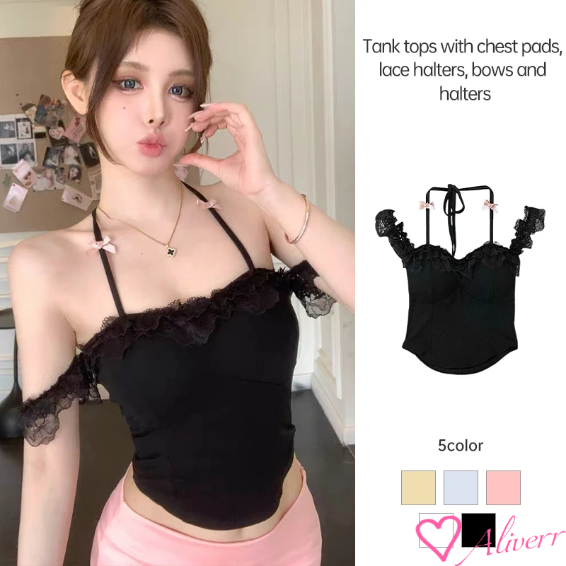 เสื้อสายเดี่ยวเสริมฟองน้ำ มีสายสองเส้น ใส่ได้หลายสไตล์ เซ็กซี่เบาๆ LIVE