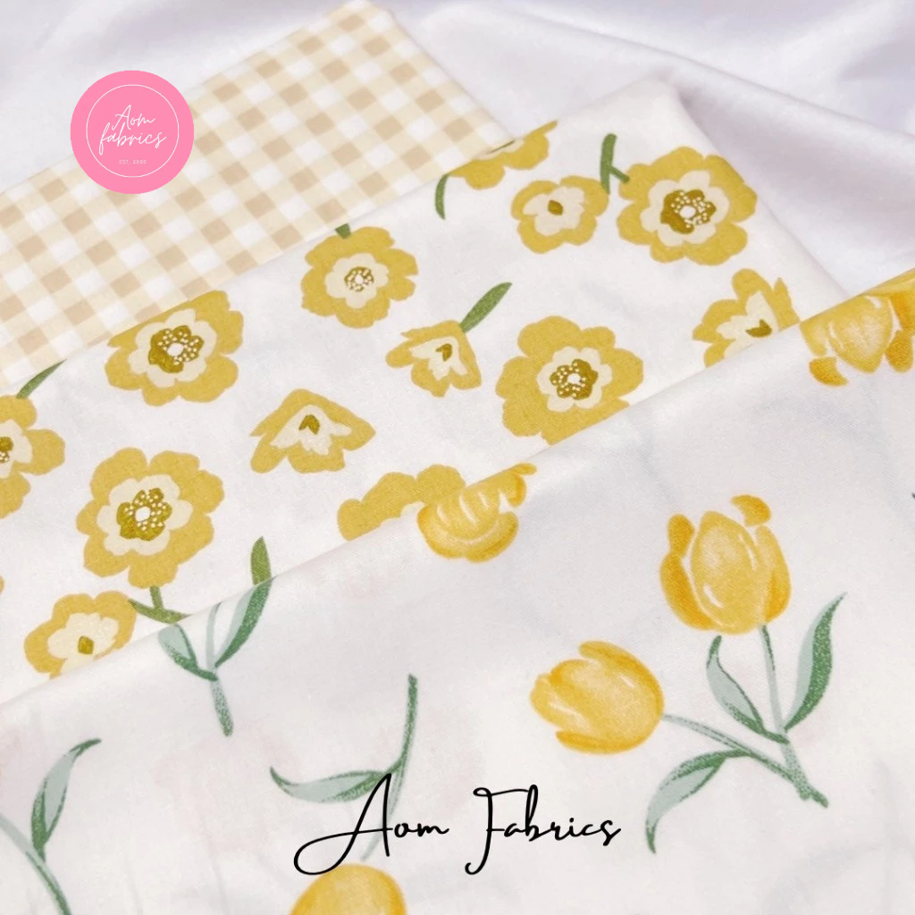 Aom Fabrics ผ้าคอตตอน 100% twill 64 นิ้ว No.857, 863, 864 เนื้อเนียนนุ่ม ผ้าเมตร ผ้านำเข้า พร้อมส่ง