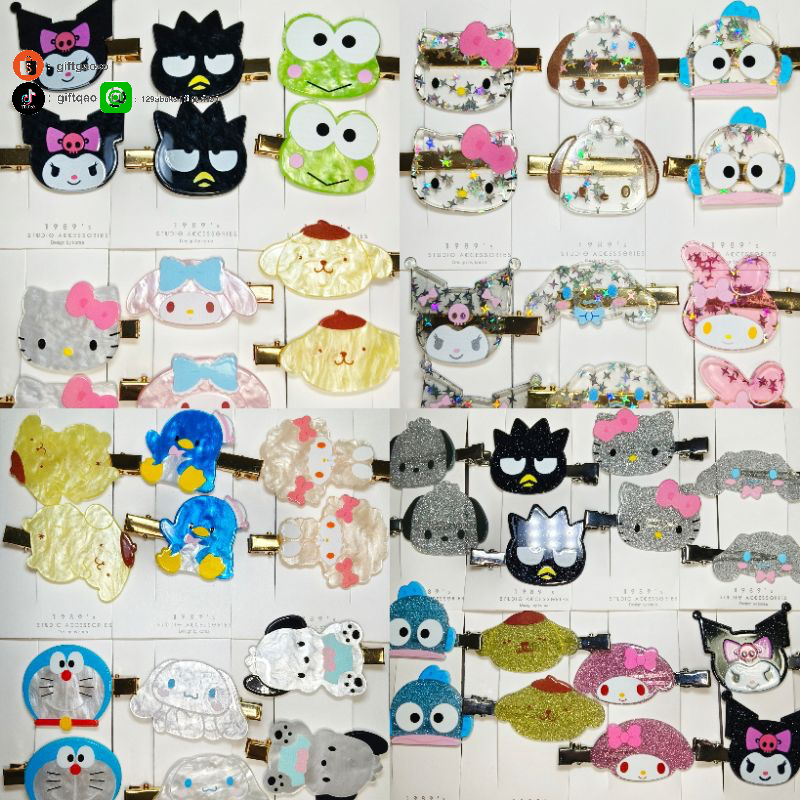 พร้อมส่งจากไทย กิ๊บหนีบผมอะคริลิค ลายซานริโอ้ งานเทียบออริจินัล(ติดซ้าย-ขวา) SANRIO best seller collection ราคาต่อคู่