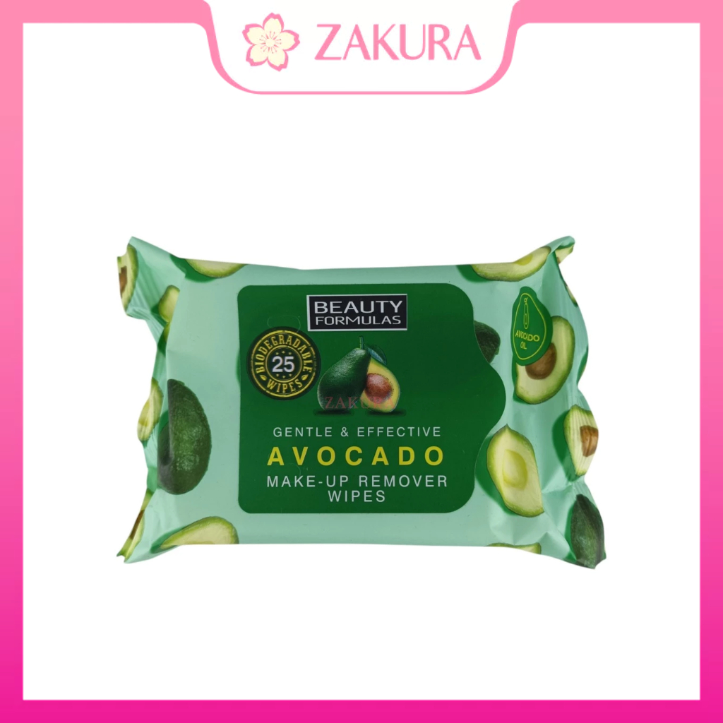 Beauty Formulas Avocado Make-Up Remover Wipes/ Tea Tree Cleansing Wipes/ Gentle Soft Apricot Cleansi