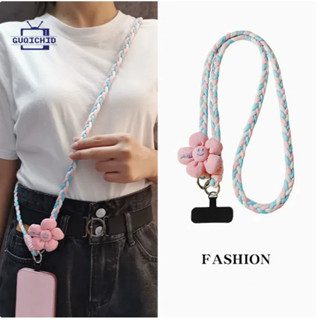 สายคล้องโทรศัพท์มือถือ สายคล้องโทรศัพท์แบบสะพายข้างสไตล์ดอกท…