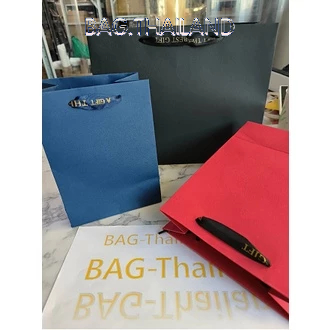 🍒bag🍒♦️ถุงกระดาษ ถุงกระดาษคราฟหูหิ้วริบบิ้นพิมพ์ลาย ถุงใส่ของ ถุงใส่เสื้อผ้า ถุงใส่ของชำร่วย พร้อมส่งในไทย♦️