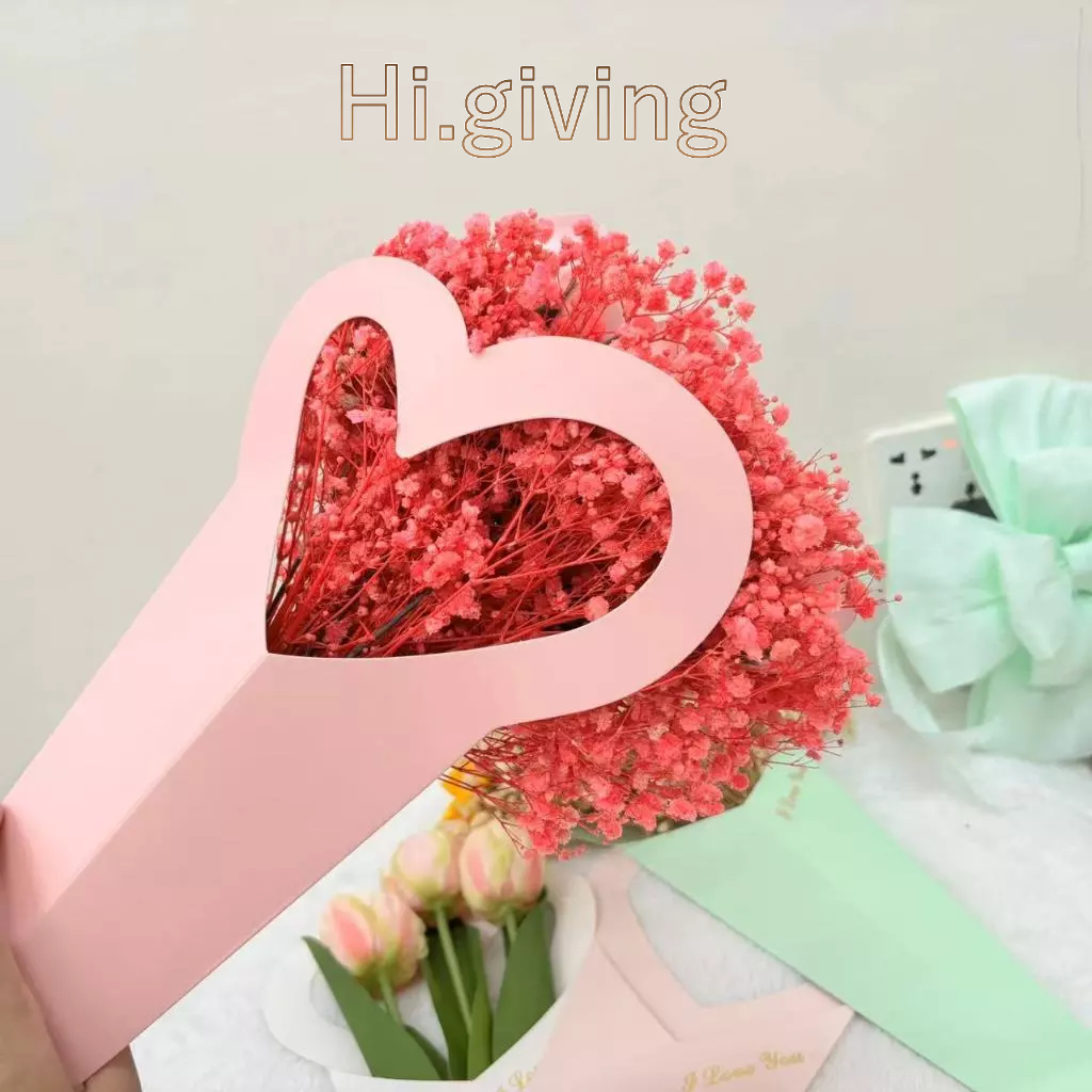 กล่องจัดดอกไม้ สำเร็จรูป DIY สําหรับใส่ช่อดอกไม้ วันวาเลนไทน์ ปิจฉิม  รุ่นหัวใจใหญ่ - รูปที่ 3