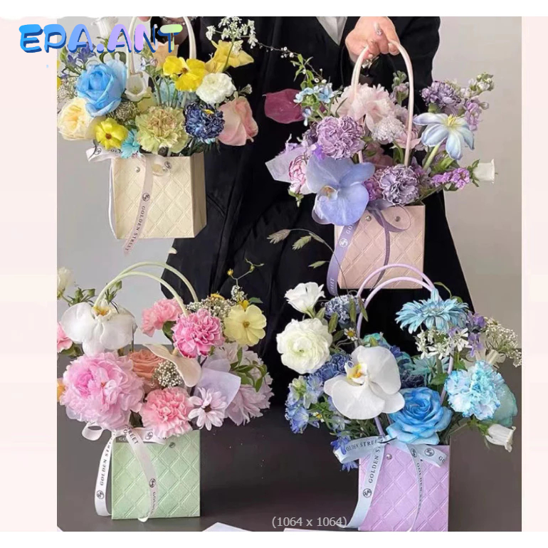 🌈EPA🌈กระเป๋าจัดดอกไม้ ใส่ดอกไม้ กระัเป๋าหูหิ้ว กระดาษหนา