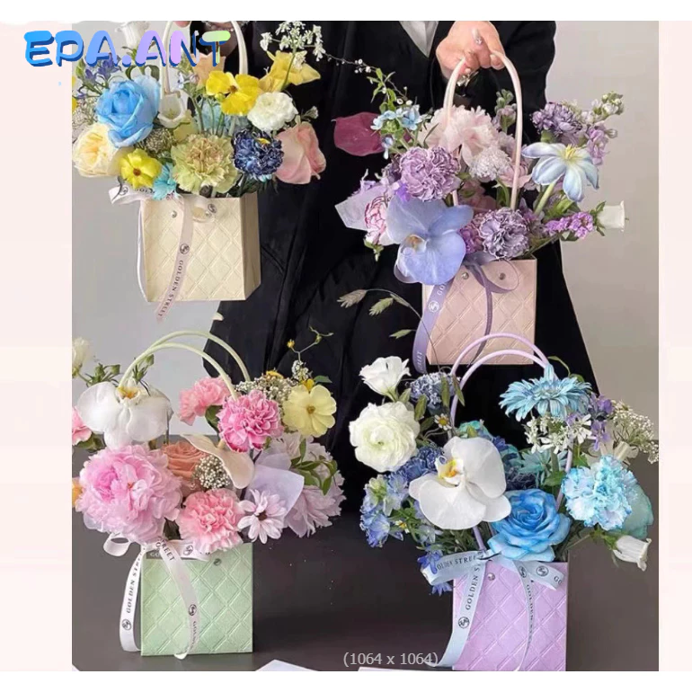 🌈EPA🌈กระเป๋าจัดดอกไม้ ใส่ดอกไม้ กระัเป๋าหูหิ้ว กระดาษหนา