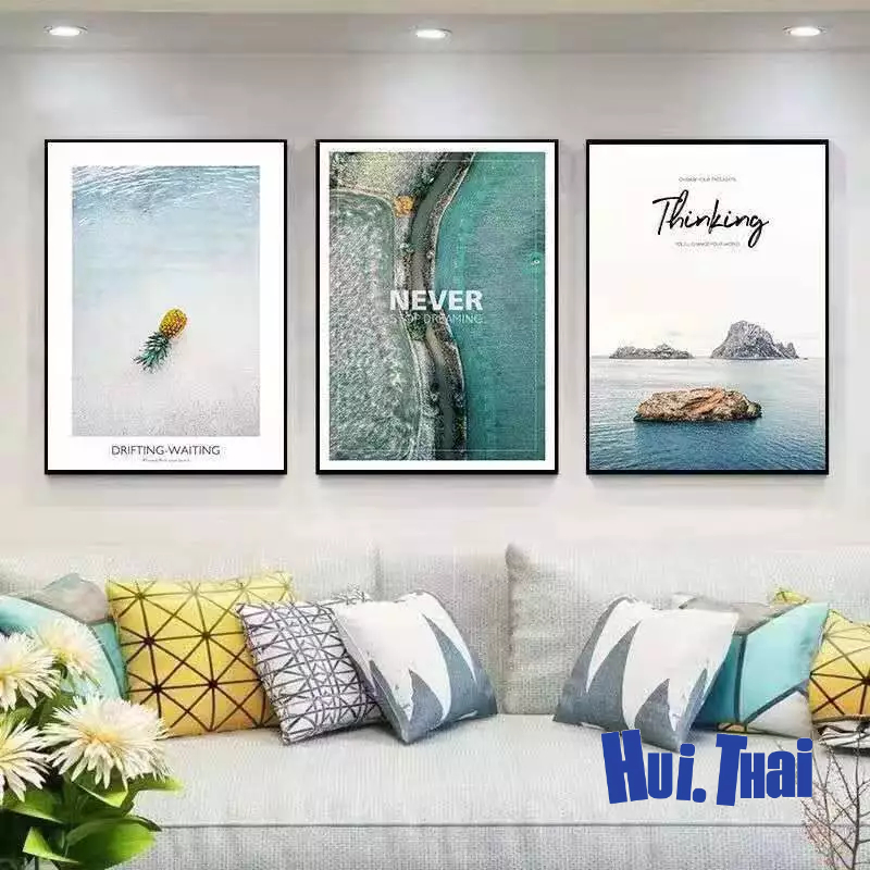 📍yi📍 1 เซ็ต 3 รูป ภาพตกแต่งบ้าน วิวทะเล รูปติดผนัง พร้อมกรอบไม้หนา ภาพสวย สีคมชัด พร้อมส่ง - รูปที่ 2
