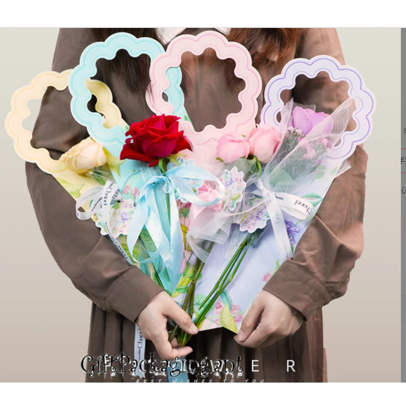 giftpackaging🍬กล่องดอดกไม้DIY กล่องจัดดอกไม้ อุปกรณ์บรรจุภัณฑ์ดอกไม้เดี่ยวกล่องบรรจุภัณฑ์