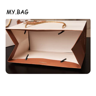 🌷🌷BAG🌷🌷 ถุงกระดาษหูหิ้ว ถุงใส่ของขวัญ HAPPY TIMES ถุงกระดาษน่ารัก ผูกโบว์