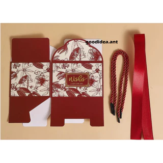 GIDA✏️พร้อมส่ง กล่องของขวัญ กล่องพิมพ์ลายดอกไม้ ใส่ของชำร่วย กระดาษพิมพ์ลาย