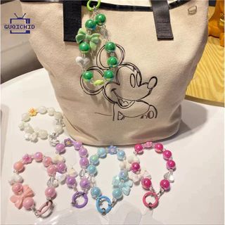 สายคล้องโทรศัพท์มือถือสายคล้องโทรศัพท์มือถือinsโบว์สีเงิน โซ่ห้อยโทรศัพท์มือถือ โซ่แขวนอเนกประสงค์ Lanyard