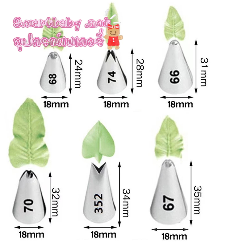 🍰BY🍰หัวบีบ หัวบีบครีม หัวบีบครีมสแตนเลสเบอร์2M(พร้อมส่ง)ขนาดเล็ก1.8*2.6cm - รูปที่ 3