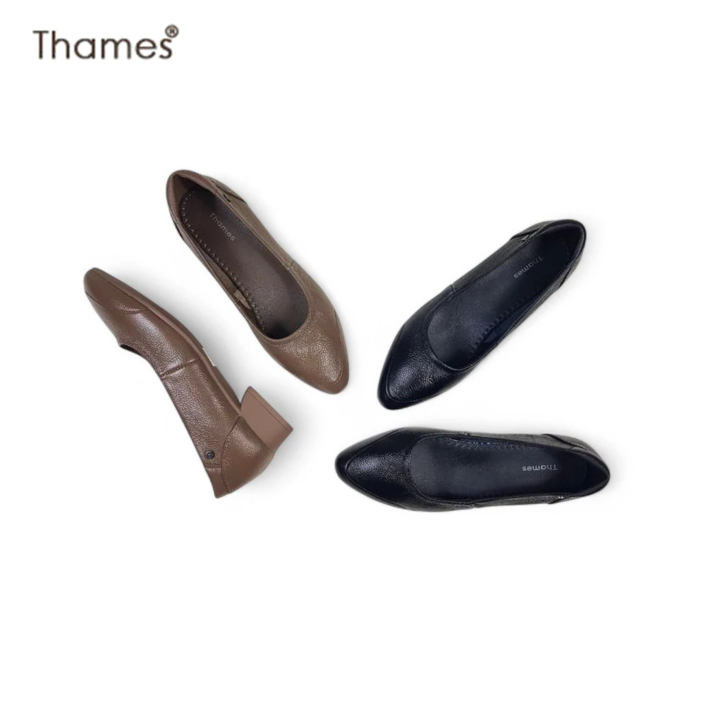 Thames(เทมส์) รองเท้าคัชชูส้นก้อน Shoes-TH41113