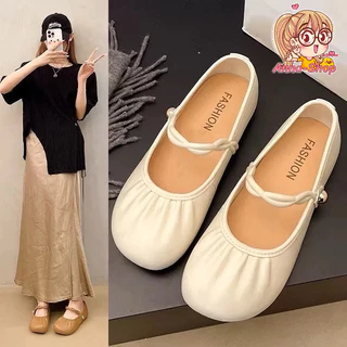 Anna shop รองเท้าคัชชู รองเท้าผู้หญิงแฟชั่น ทรงมินิมอล งาน PVC มาใหม่ T330