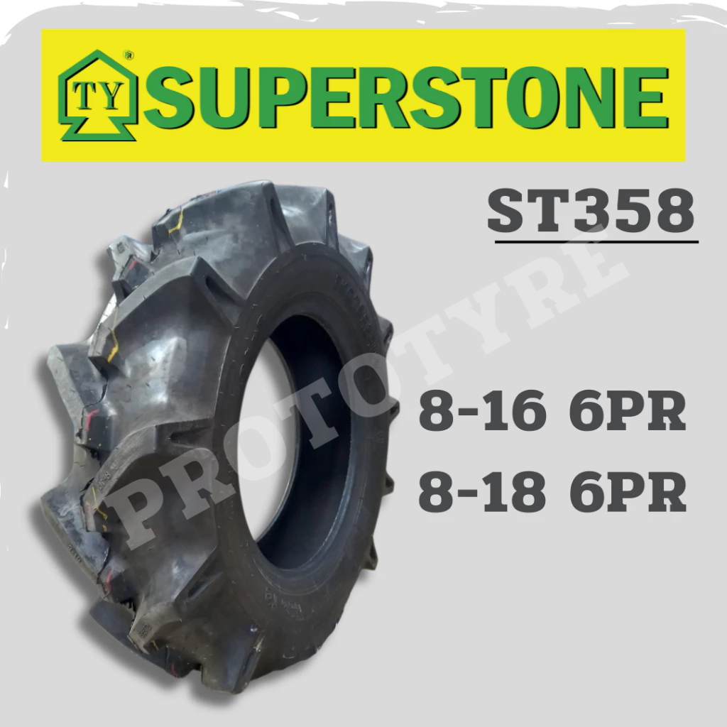 ยางรถไถ 8-16 6PR , 8-18 8PR Superstone รุ่น ST358