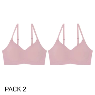 B'me เสื้อชั้นในไร้ขอบ level 4 ฟองจัดเต็ม รุ่น ME1A2E (แพ็ก 2ตัว) สีน้ำตาล สีนู้ด สีชมพู