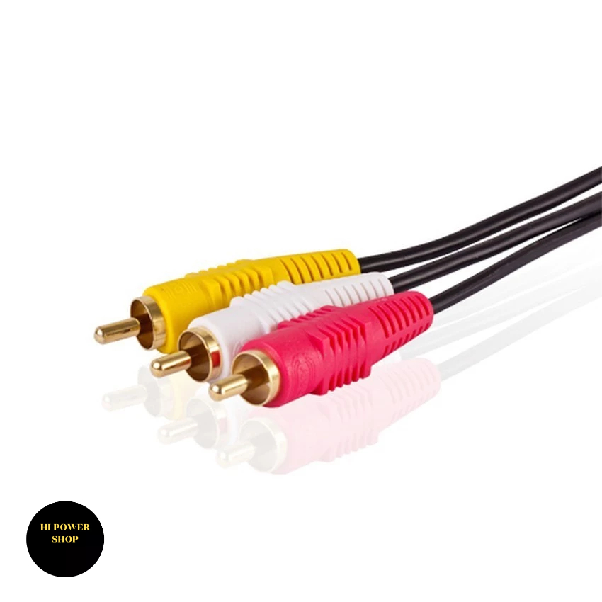 hi.power.shop 3 RCA ประกอบด้วยชายวิดีโอเสียงสาย AV สำหรับทีวีดีวีดี 1.5 เมตร