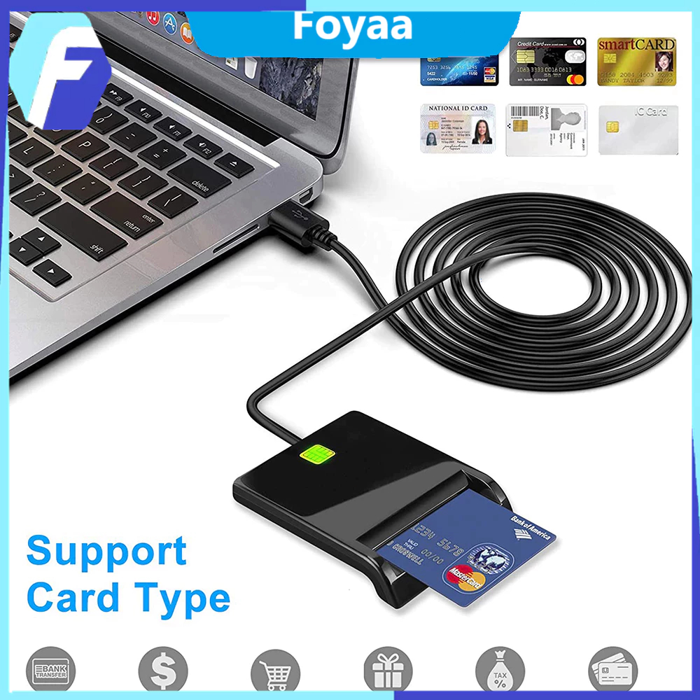 【COD】เครื่องอ่านบัตรประชาชน Smart Card Reader รุ่น ZW-12026-1 CAC SD Card Reader เข้ากันได้กับ Smart Chip Cards