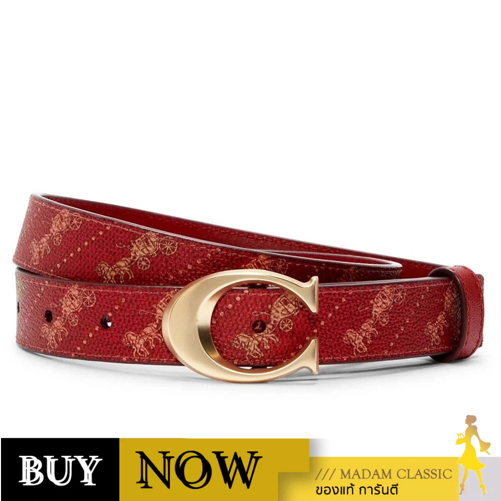 เข็มขัดผู้หญิง COACH C7121 SIGNATURE BUCKLE BELT, 25 MM BY:Madamclassic [C7121IMBRD]